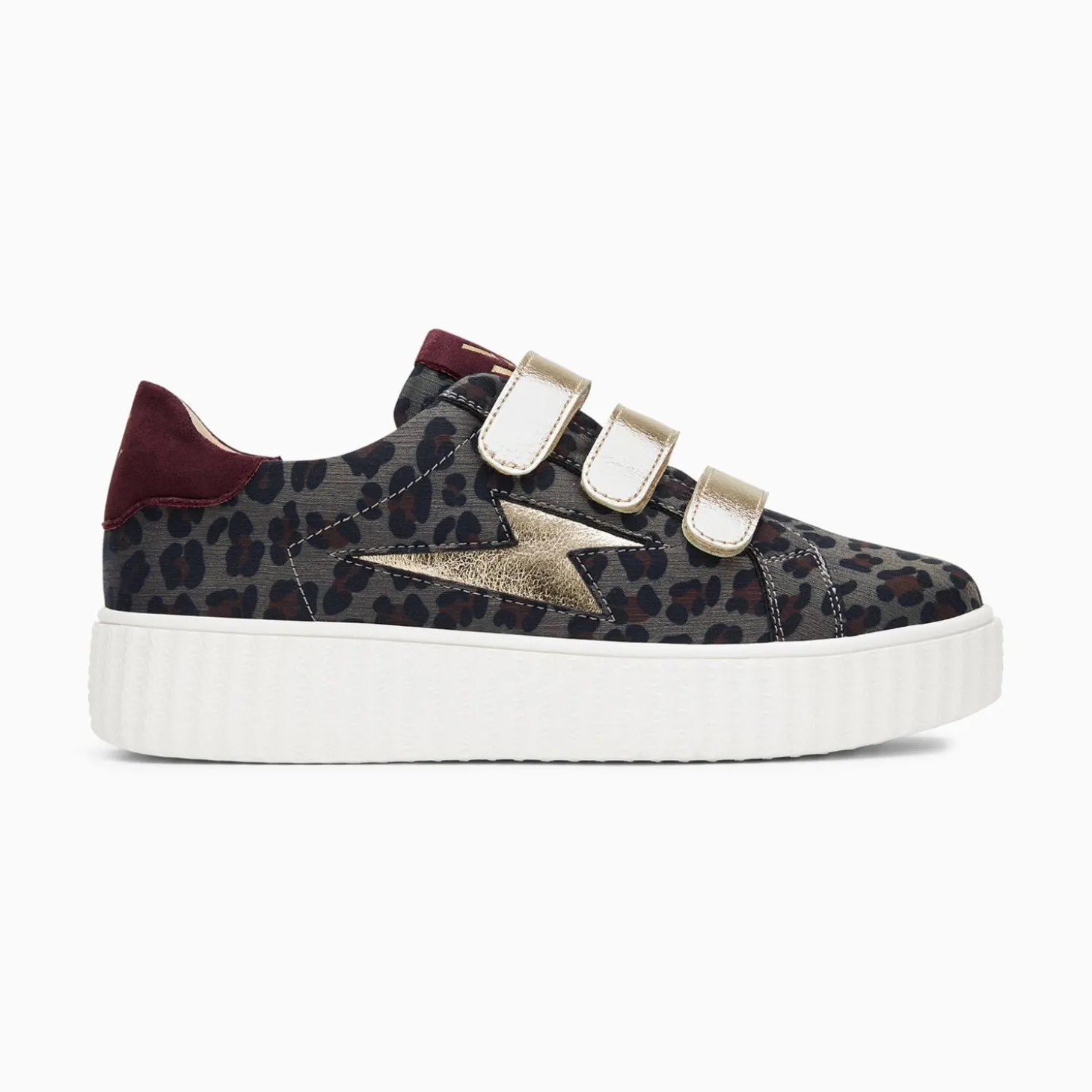 Baskets Eclair Maelle Leopard Et Or A Scratchs