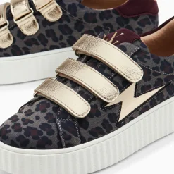 Baskets Eclair Maelle Leopard Et Or A Scratchs