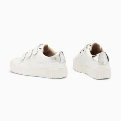 Baskets Eclair Maria Blanc Et Argent A Scratchs