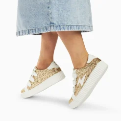 Baskets Eclair Marielle A Paillettes Or