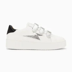 Baskets Eclair Marilou Blanc Et Argent A Scratchs