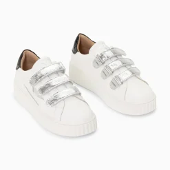 Baskets Eclair Marilou Blanc Et Argent A Scratchs