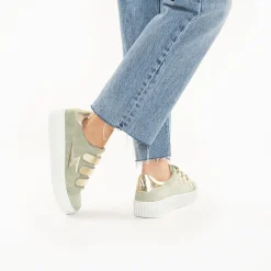 Baskets Eclair Marilou Vert Pale A Scratchs Champagne
