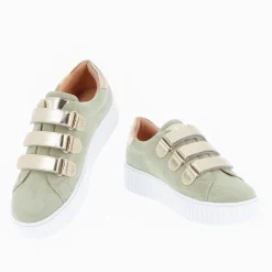 Baskets Eclair Marilou Vert Pale A Scratchs Champagne