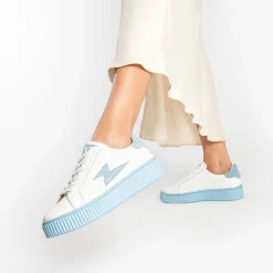 Baskets Eclair Melany Blanches A Semelle Bleue