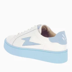 Baskets Eclair Melany Blanches A Semelle Bleue