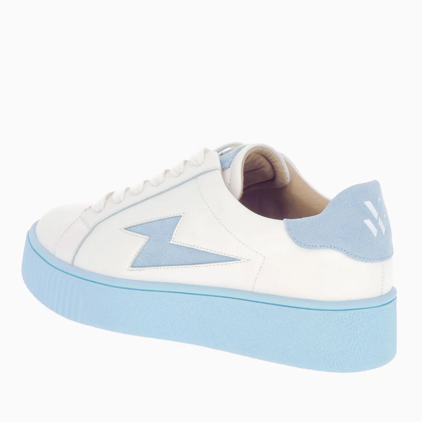Baskets Eclair Melany Blanches A Semelle Bleue