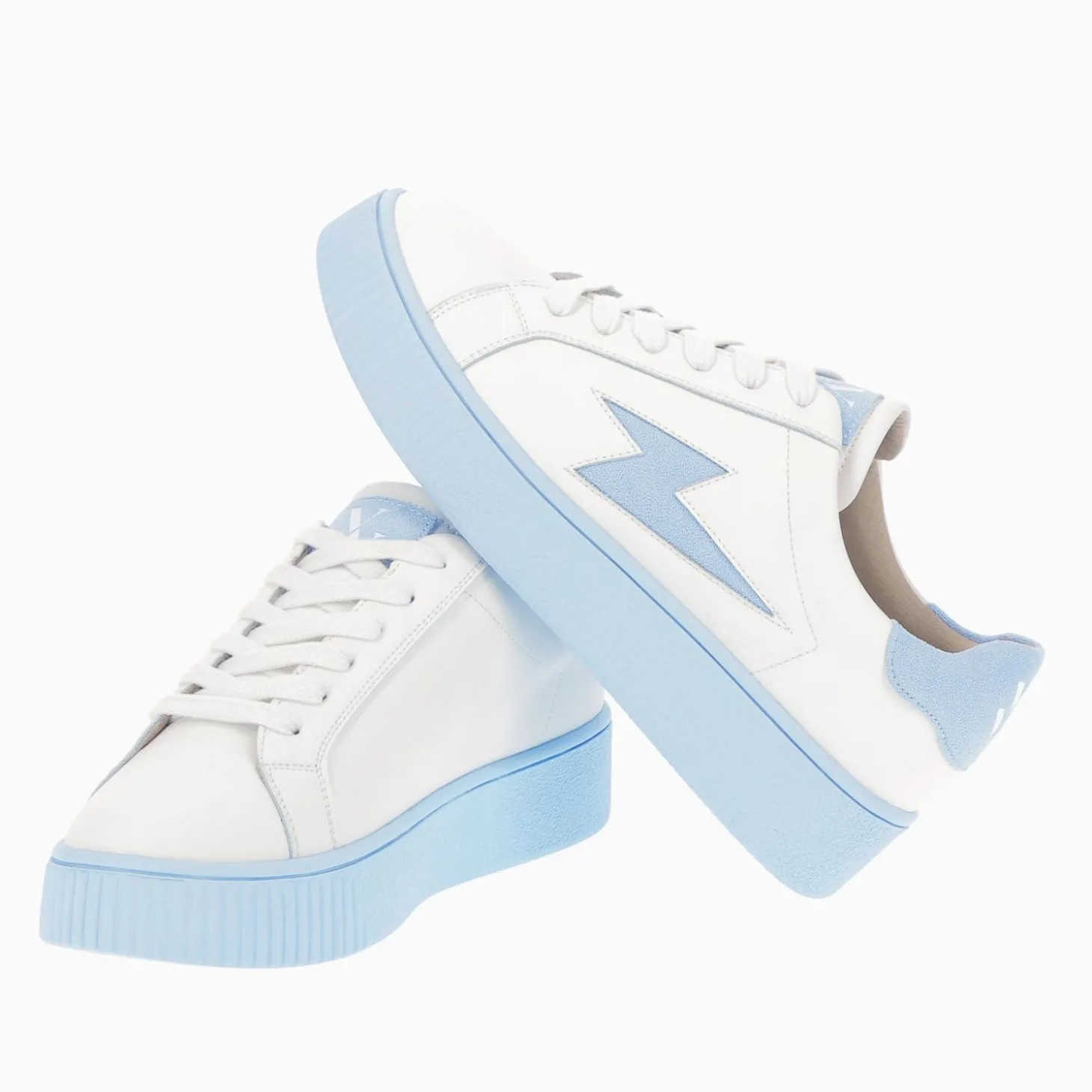 Baskets Eclair Melany Blanches A Semelle Bleue