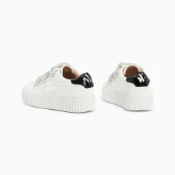 Baskets Eclair Mini Marilou Blanc Et Argent A Scratchs