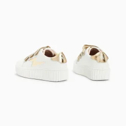 Baskets Eclair Mini Marilou Blanc Et Or A Scratchs