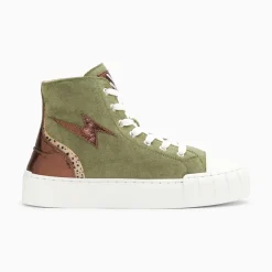 Baskets Eclair Mucella Montantes Kaki Et Bronze