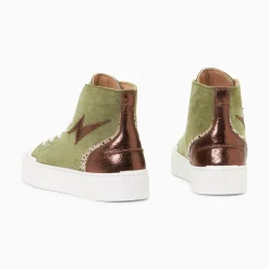 Baskets Eclair Mucella Montantes Kaki Et Bronze