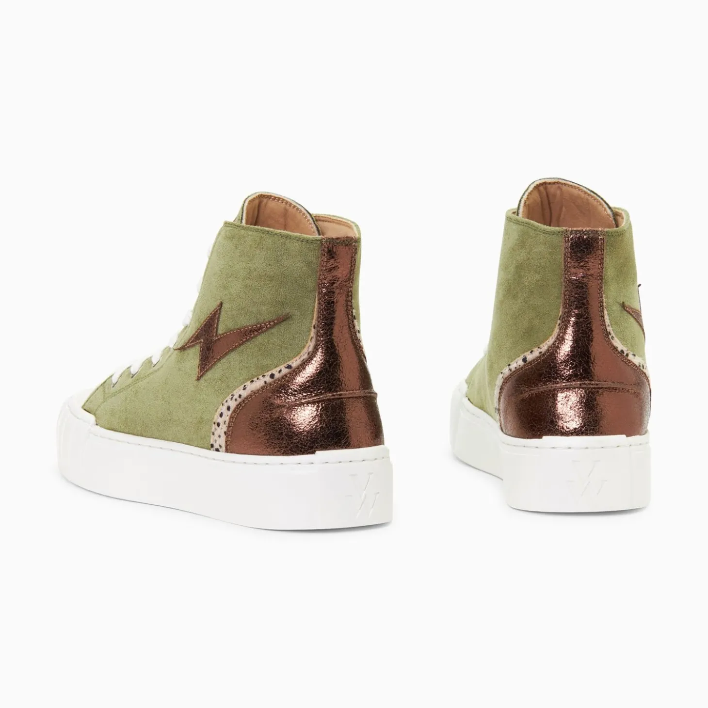 Baskets Eclair Mucella Montantes Kaki Et Bronze