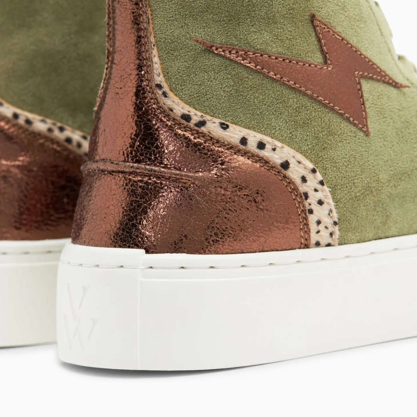 Baskets Eclair Mucella Montantes Kaki Et Bronze