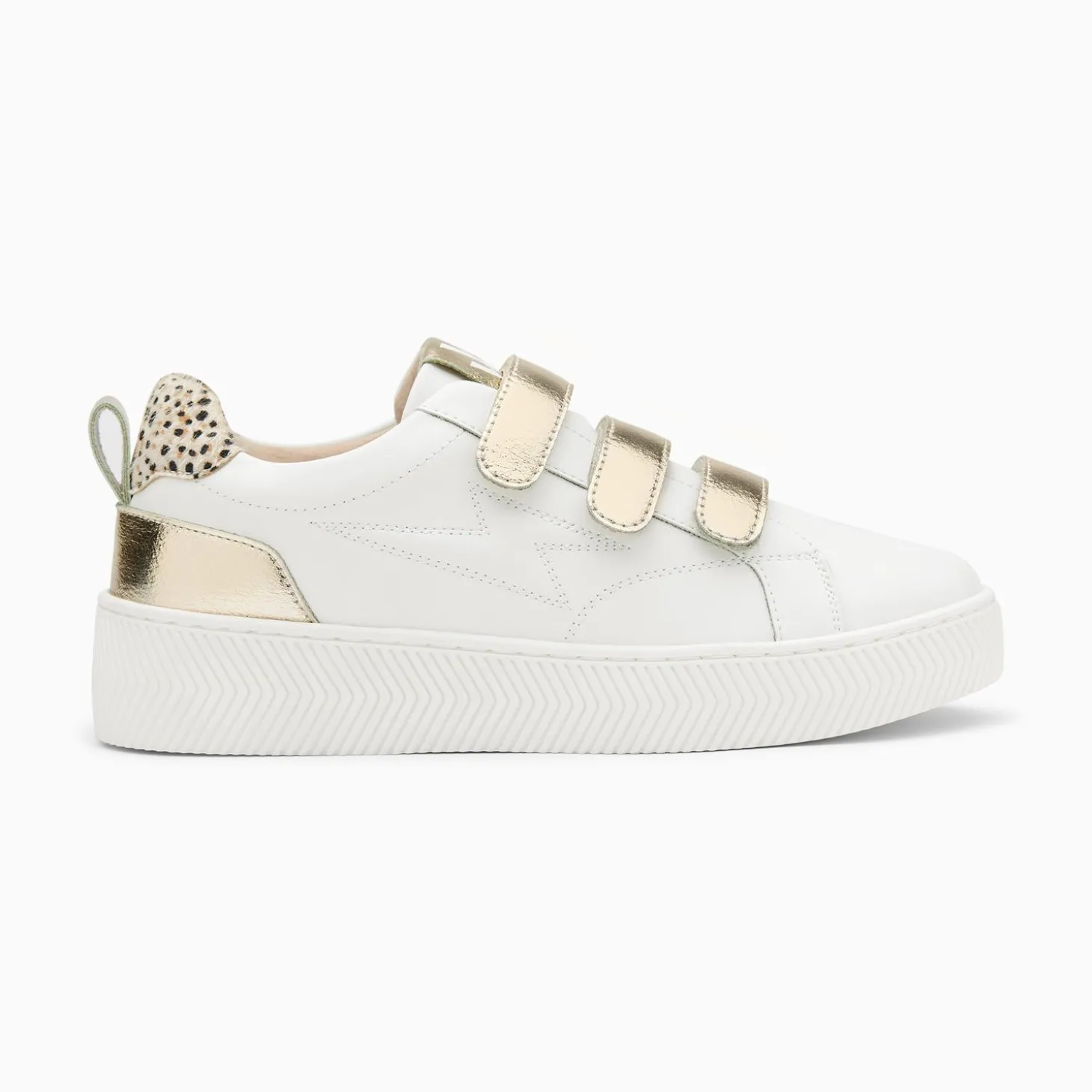 Baskets Eclair Oxanna Blanches A Scratchs Or