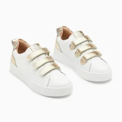 Baskets Eclair Oxanna Blanches A Scratchs Or