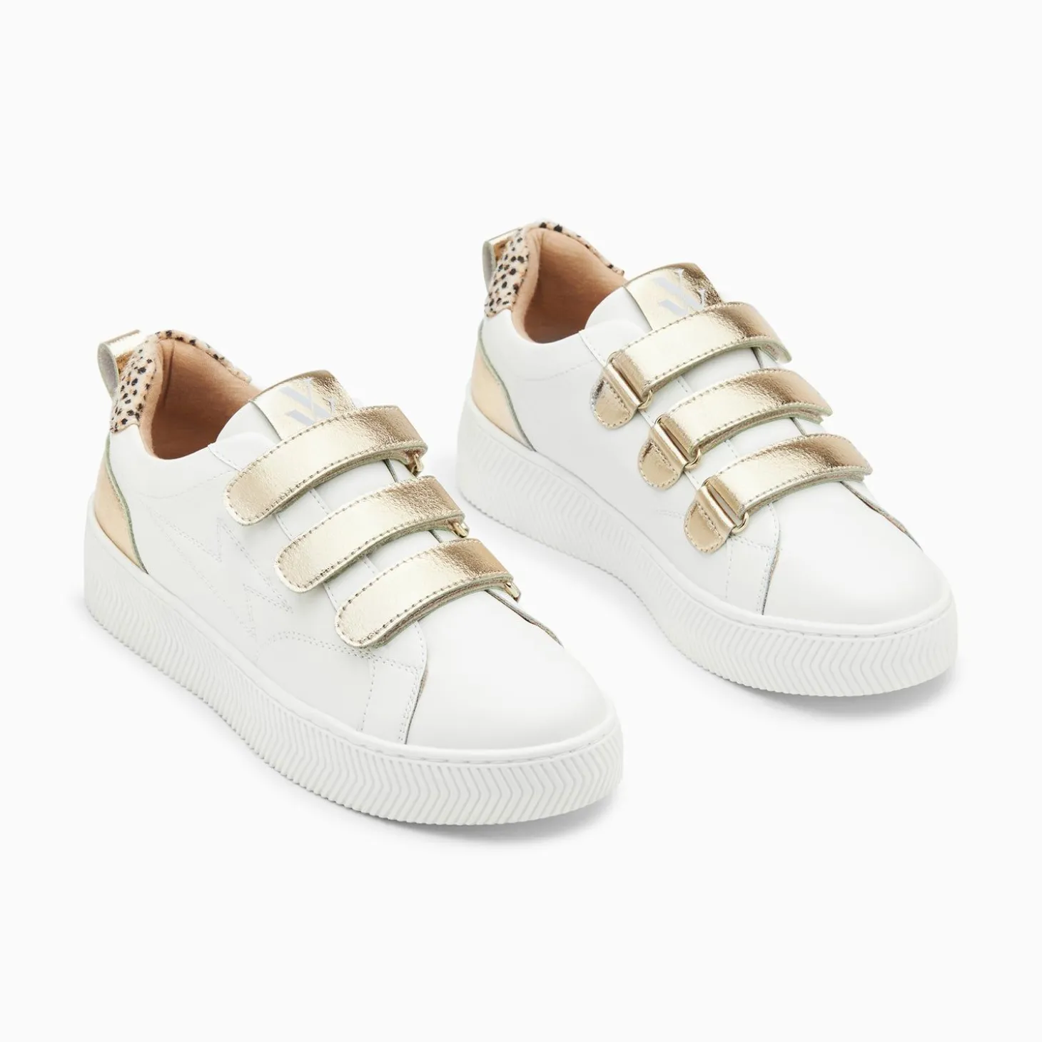 Baskets Eclair Oxanna Blanches A Scratchs Or