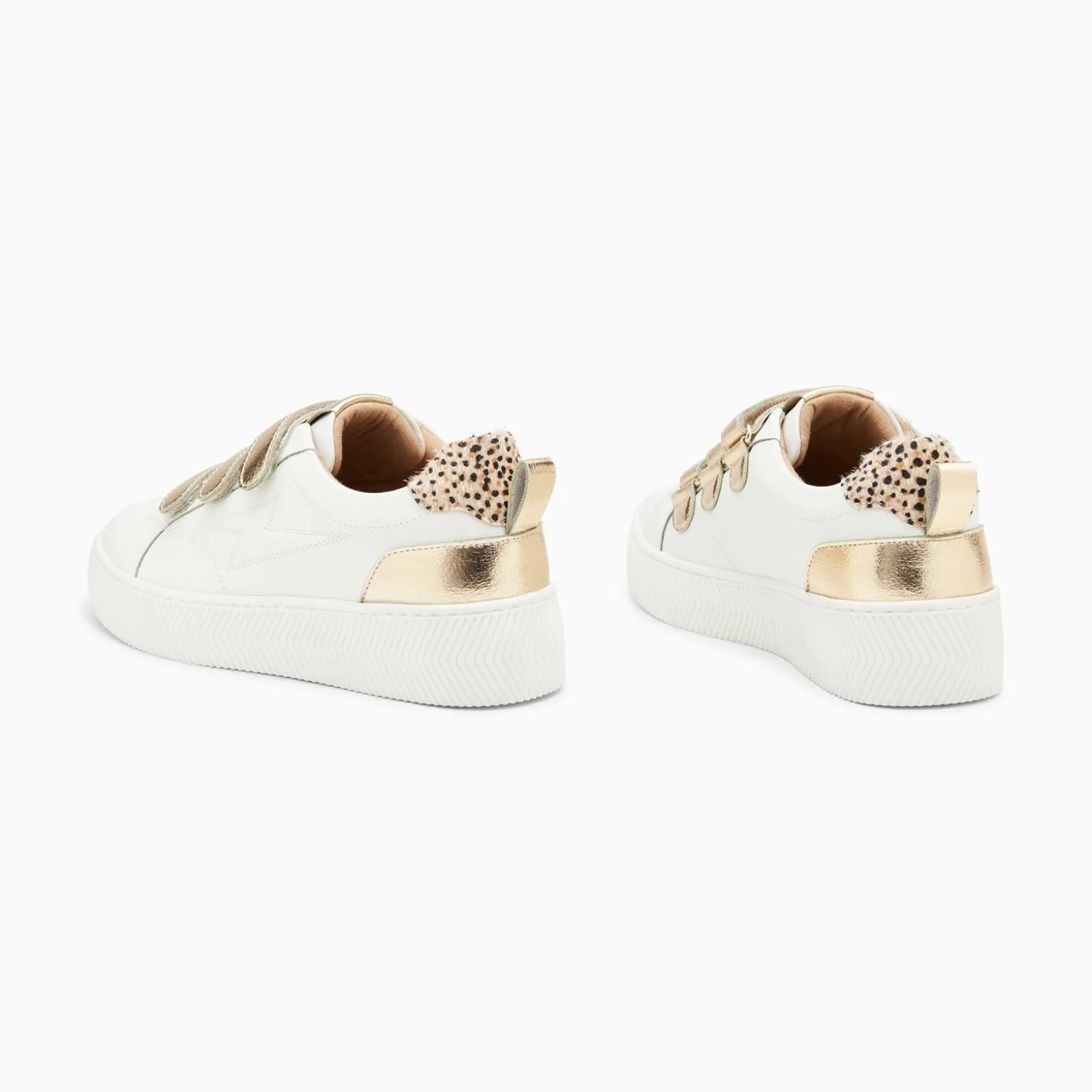 Baskets Eclair Oxanna Blanches A Scratchs Or