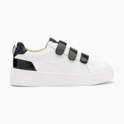 Baskets Eclair Oxanna Blanches A Scratchs Noirs