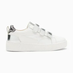 Baskets Eclair Oxanna Blanches A Scratchs Argent
