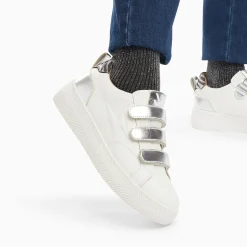 Baskets Eclair Oxanna Blanches A Scratchs Argent