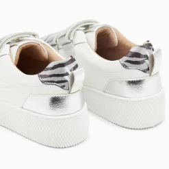 Baskets Eclair Oxanna Blanches A Scratchs Argent