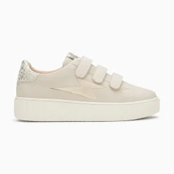 Baskets Eclair Pomeline Beige Et Or A Scratchs