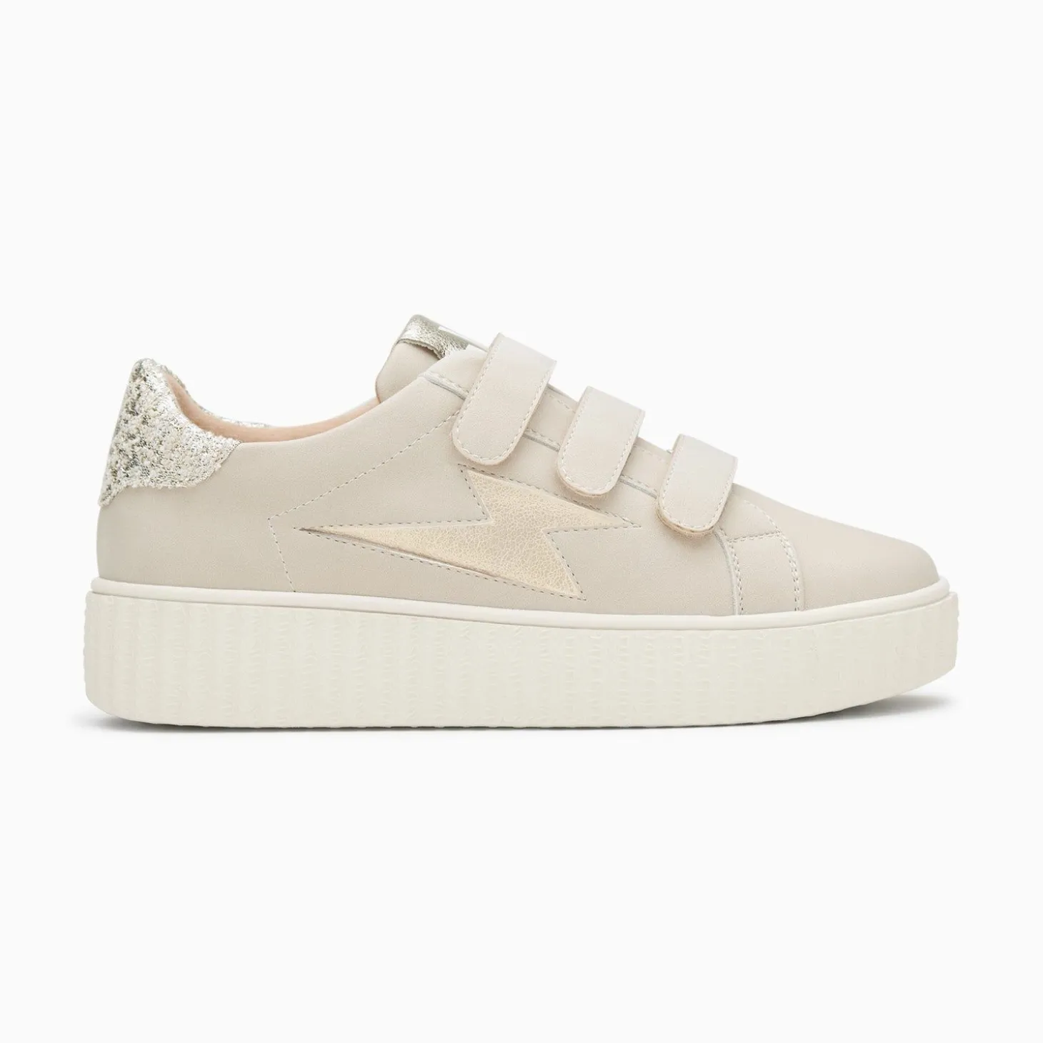 Baskets Eclair Pomeline Beige Et Or A Scratchs