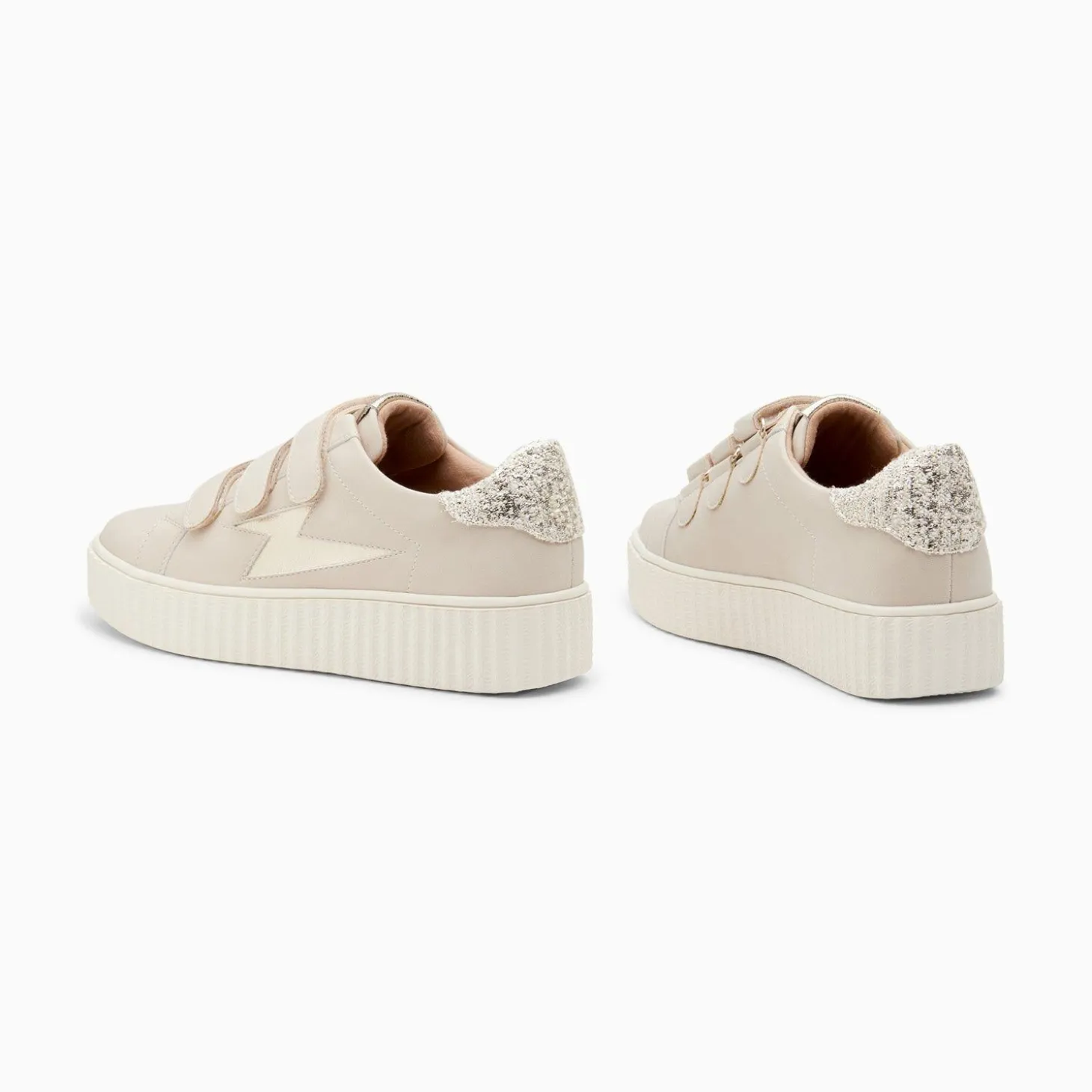 Baskets Eclair Pomeline Beige Et Or A Scratchs