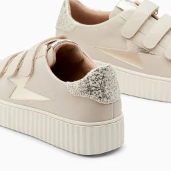 Baskets Eclair Pomeline Beige Et Or A Scratchs