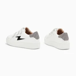 Baskets Eclair Sansa Blanc Et Noir Pied-De-Poule A Scratchs