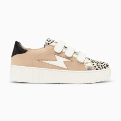 Baskets Eclair Scarlett Beiges A Empeigne Leopard