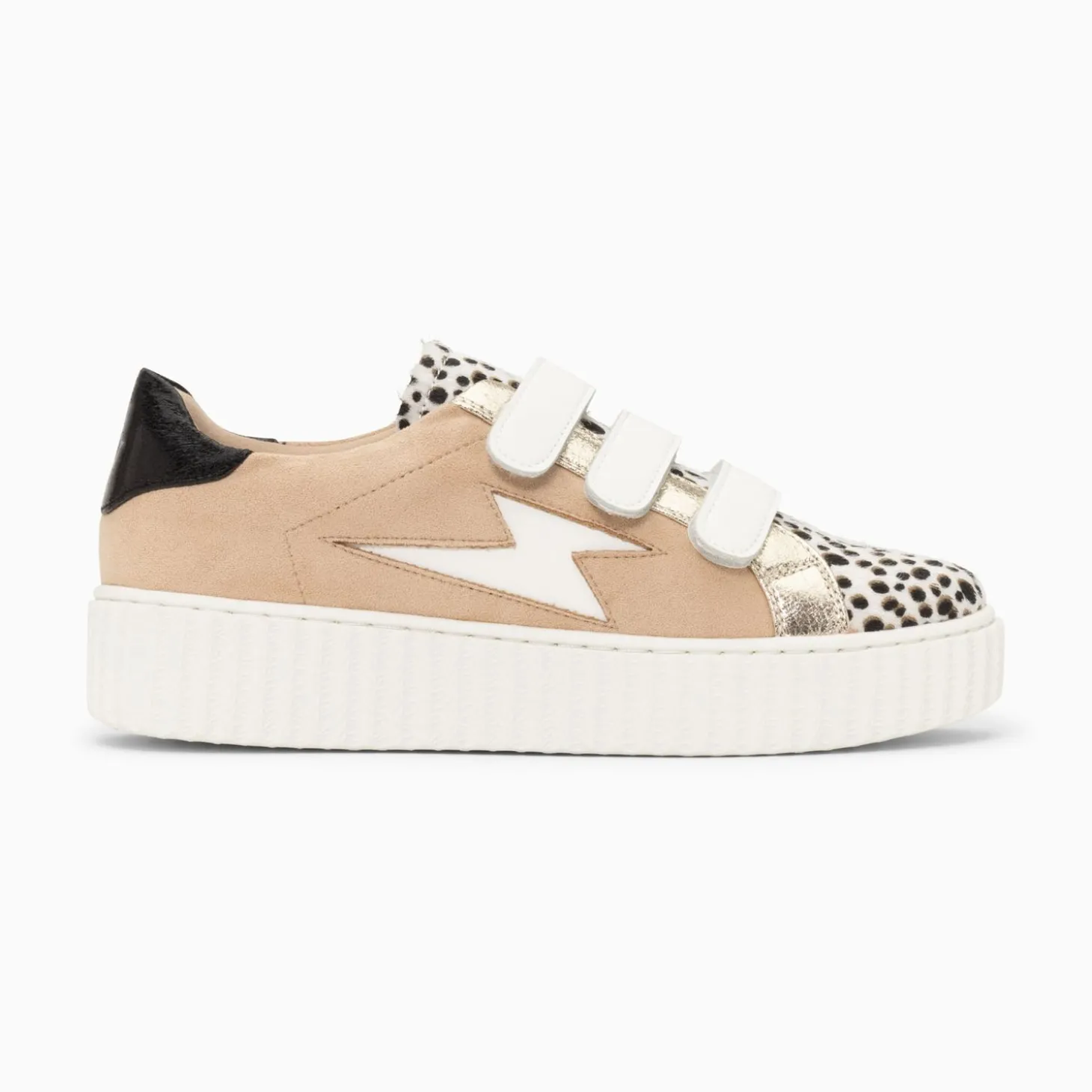 Baskets Eclair Scarlett Beiges A Empeigne Leopard