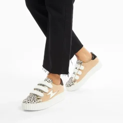 Baskets Eclair Scarlett Beiges A Empeigne Leopard