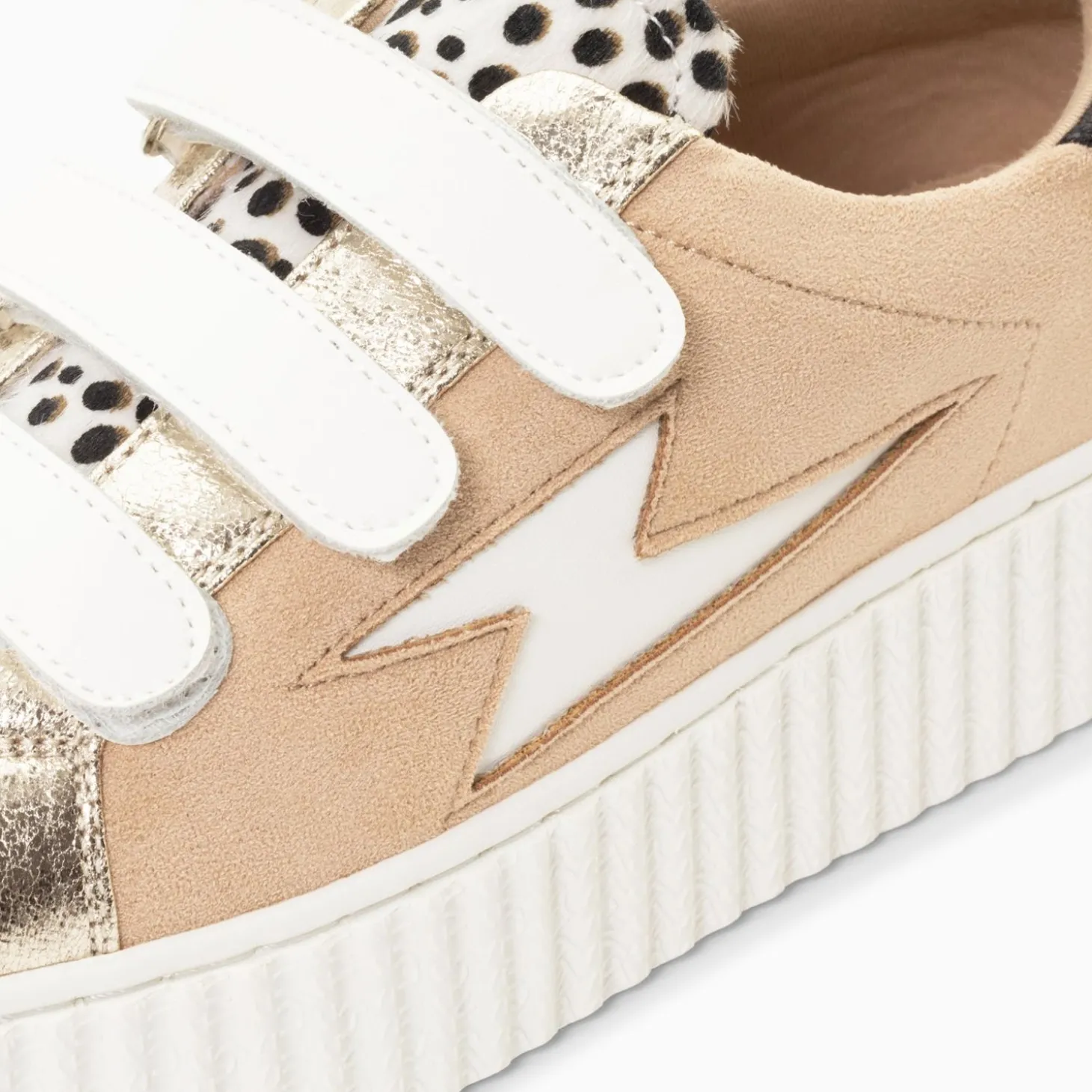 Baskets Eclair Scarlett Beiges A Empeigne Leopard