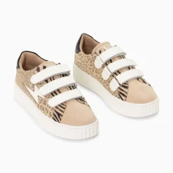 Baskets Eclair Scarlett Beiges A Imprime Leopard