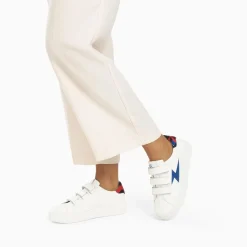 Baskets Eclair Susan Blanc Et Bleu A Scratchs