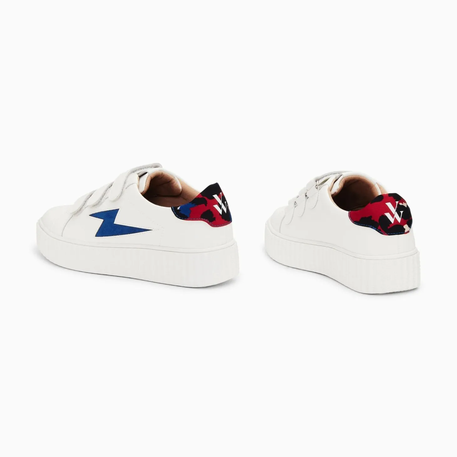 Baskets Eclair Susan Blanc Et Bleu A Scratchs