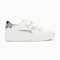 Baskets Eclair Susan Blanc Et Argent A Scratchs