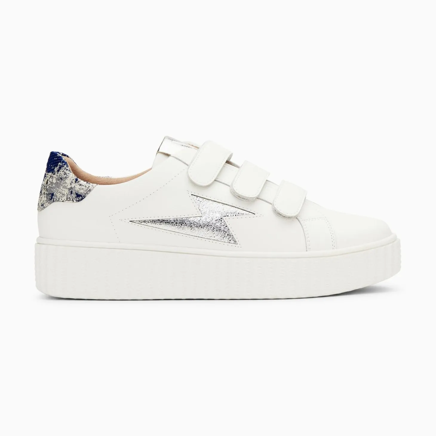 Baskets Eclair Susan Blanc Et Argent A Scratchs