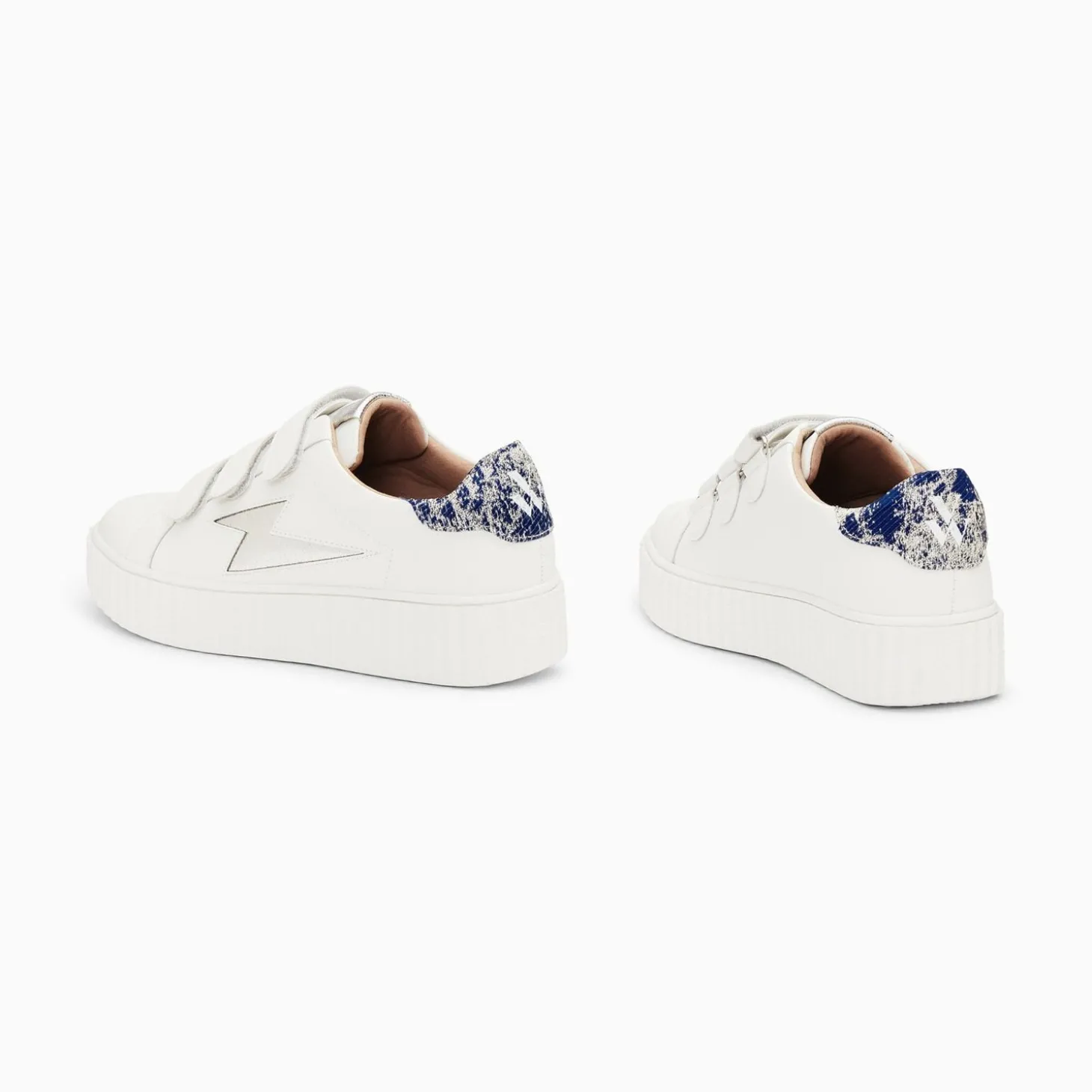 Baskets Eclair Susan Blanc Et Argent A Scratchs