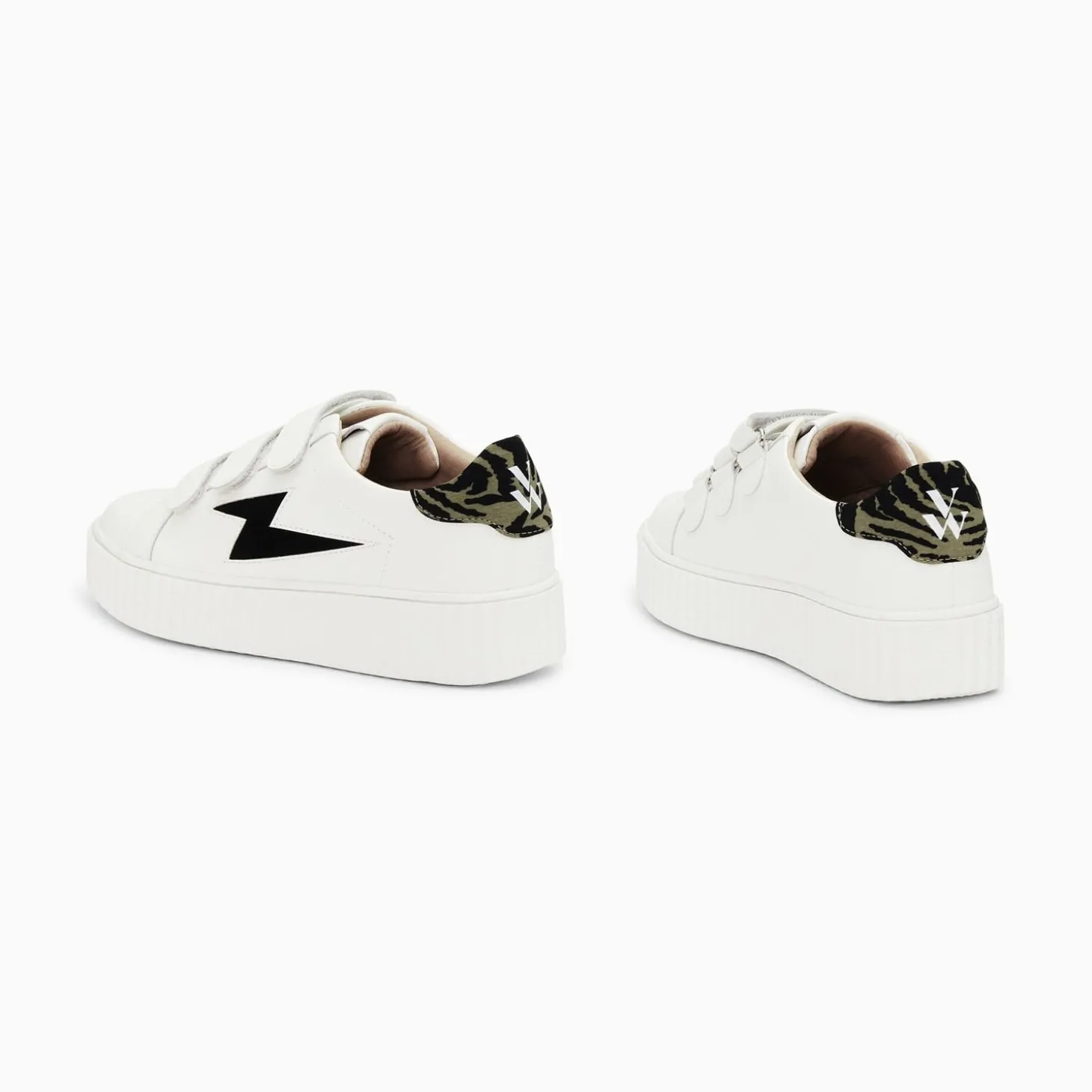 Baskets Eclair Susan Blanc Et Noir A Scratchs
