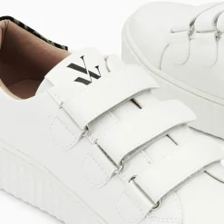 Baskets Eclair Susan Blanc Et Noir A Scratchs