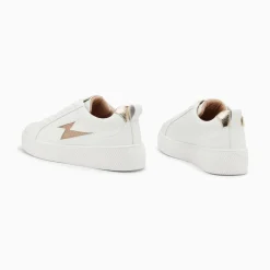 Baskets Eclair Tania Blanc Et Or A Paillettes