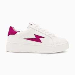 Baskets Eclair Tiff Blanc Et Magenta A Lacets