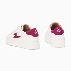 Baskets Eclair Tiff Blanc Et Magenta A Lacets