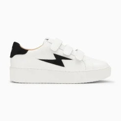 Baskets Eclair Vicky Blanc Et Noir A Scratchs