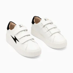 Baskets Eclair Vicky Blanc Et Noir A Scratchs