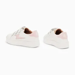 Baskets Eclair Vicky Blanc Et Rose A Scratchs