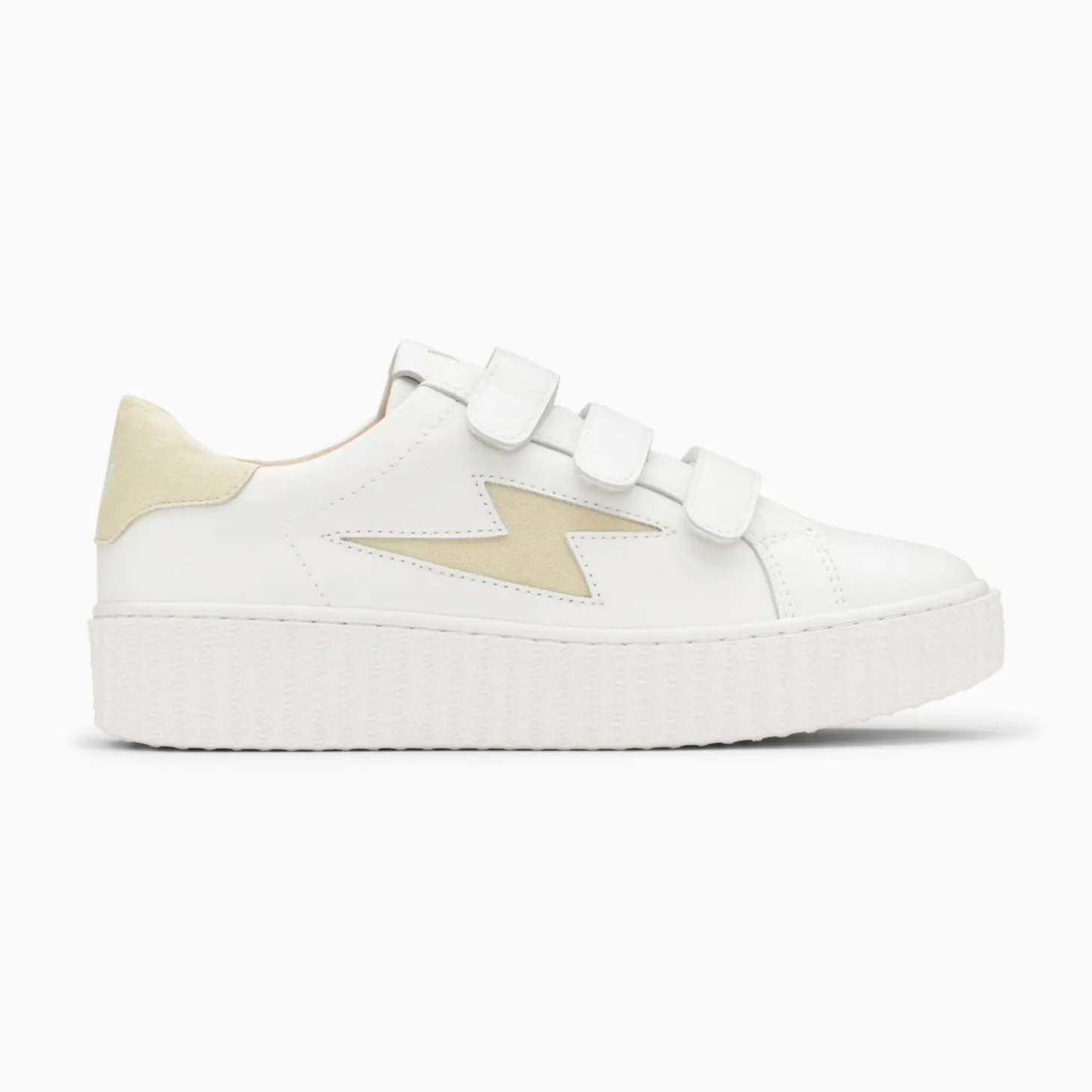 Baskets Eclair Vicky Blanc Et Vert Amande A Scratchs